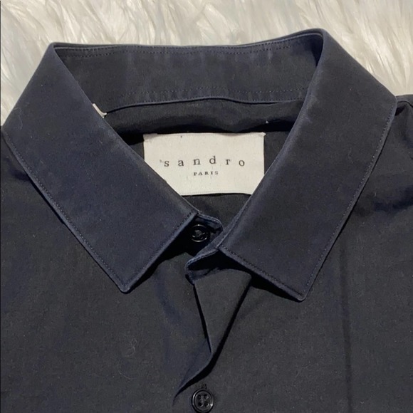 SOLD! Men’s Sandro Black Long Sleeve Dress Shirt - Picture 4 of 6